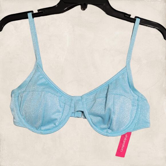 Xhilaration Other - Xhilaration Blue Underwire Metallic Print Bikini Top Size M